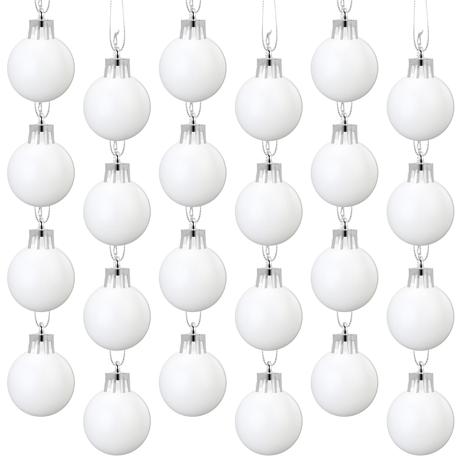 Photo 1 of 24 Pcs 1.57 inches Matte White Christmas Ball Christmas Tree Ornaments Christmas Tree Pendants Xmas Shiny Balls Baubles Set for Christmas Tree Hanging Wreath Garland Decorations?Matte White?