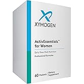 XYMOGEN ActivEssentials for Women - Daily Dose Pack Nutrition with 4 Supplements - ActivNutrients Multivitamin with Iron, Antioxidant Support, Omega-3 Fish Oil, Calcium Complex (60 Packets)