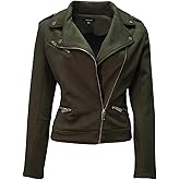 ODCOCD Faux Suede Jacket for Women Long Sleeve Zipper Up Casual Outwear