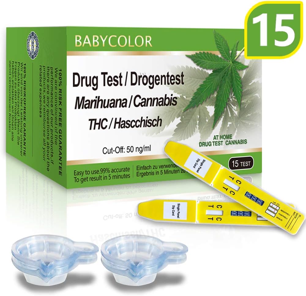 Home THC Test, Marijuana Test with 15 Urine Cups 50ng/ml CutOff High
