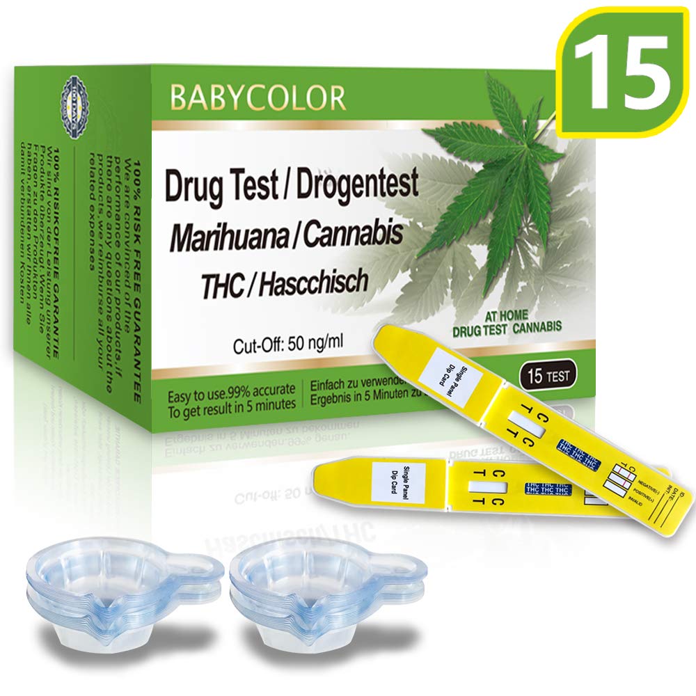 Home THC Test, Marijuana Test with 15 Urine Cups 50ng/ml CutOff High