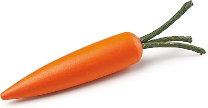 Erzi Pretend Play Wooden Grocery Shop Merchandize Carrot, 2.4 x 14cm