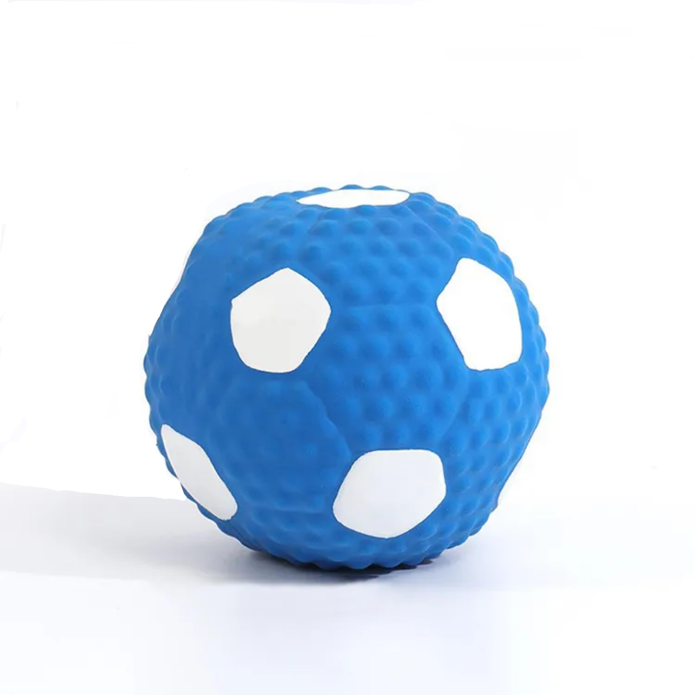 Dog Balls Squeaky Balls for Dogs Including 1 Solid Flex Dog Toy Play Ball with Handle Compatible Toy For Dogs, Medium (Blue White)