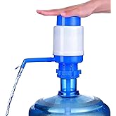 Blue Portable Manual Water Pump for 5 Gallon Bottle, Water Jug Dispenser Bottle Pump Drinking Water Pump with an Extra Short Tube and Cap, Hand Press Water Cooler Dispenser for 2-6 Gallon