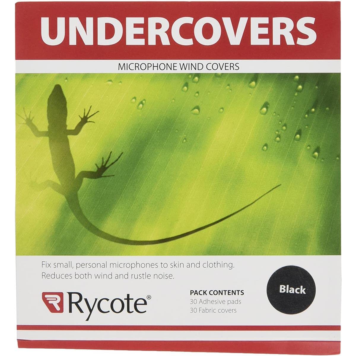 Rycote 065101 Undercover for Lavalier Microphone - Black (Pack of 30)