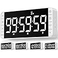 MeesMeek Kitchen Clock Timer: 99H 59M 59S Countdown Countup Rechargeable Interval Digital Timer, 7.8'' Large LED Display with 3 Brightness, 5 Alarms and 4 Volume Levels, Magnetic Clock for Classroom
