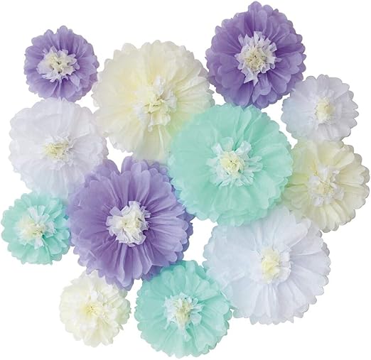 Amazon Com Mybbshower Lavender Mint Tissue Paper Flower Under The