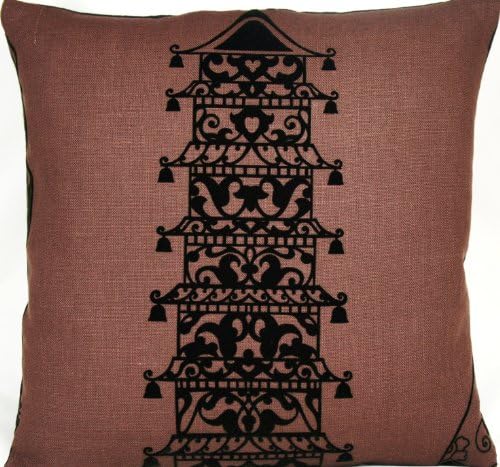Vase Pillow Throw Case Brown Cushion Cover Lorca Collection Ming 16" X 16"