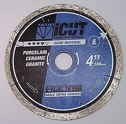 Thin Rim J Slot Diamond Blade - Super Fast, Super Smooth! Chip Free Cutting of Tile and Porcelain / Para Cortar Azulejo rapido (4 Inch)