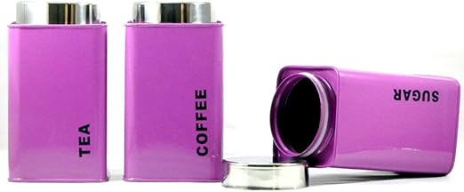 pink tea coffee sugar canister set