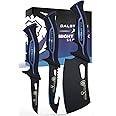 Dalstrong 3pc Kitchen Knife Set-Night Shark Series-High Carbon Steel-Titanium Coated-NonSlip Handle-Boning,Cleaver and Hook Fish Knives - w/Sheath-NSF Certified