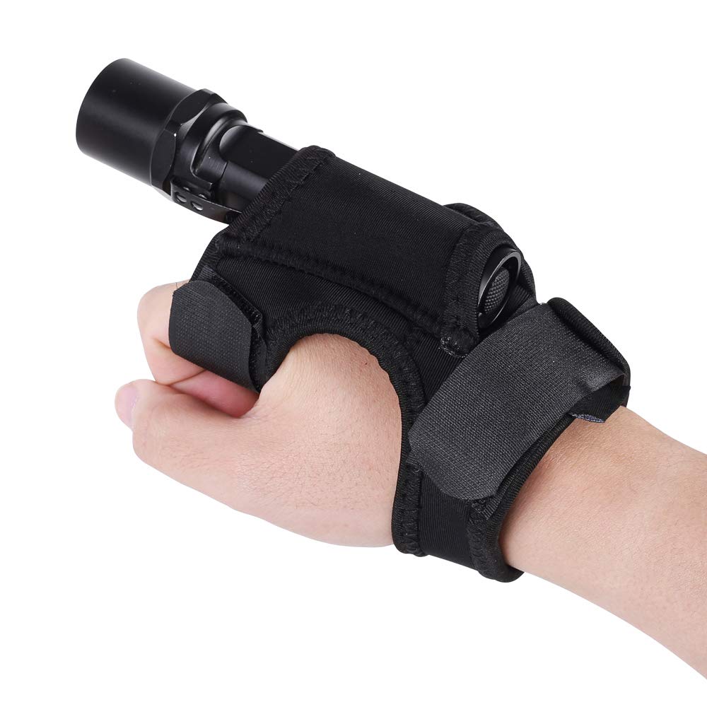 DONGKER Flashlight Glove Holder, Hands-Free Torch Holder Adjustable Hand Arm Mount Wrist Strap Glove Suit Dia 25mm to 30mm Flashlight for Diving Scuba Hunting