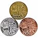 Bitcoin Coins, Set of 3 - Gold, Silver, and Bronze Physical Blockchain Cryptocurrency in Protective Collectable Gift Case, Crafted with Fine Detail and Mirrored Finish
