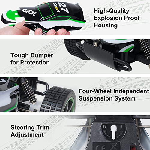 Toch RC Car High Speed Car 1:20 Remote Control Racing Car for Boys Kids, 2.4Ghz 2WD Fast Race 5. Crawler Buggy Hobby Electric Vehicle Car, Green