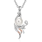 AENEAS Single Pearl Necklace Sterling Silver Pearl Pendant Necklace Jewelry Gifts for Women