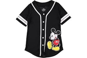 Disney Women’s Lilo & Stitch Baseball Jersey – Classic Mesh Button-Up Shirt, Cute Hawaiian Graphic Top