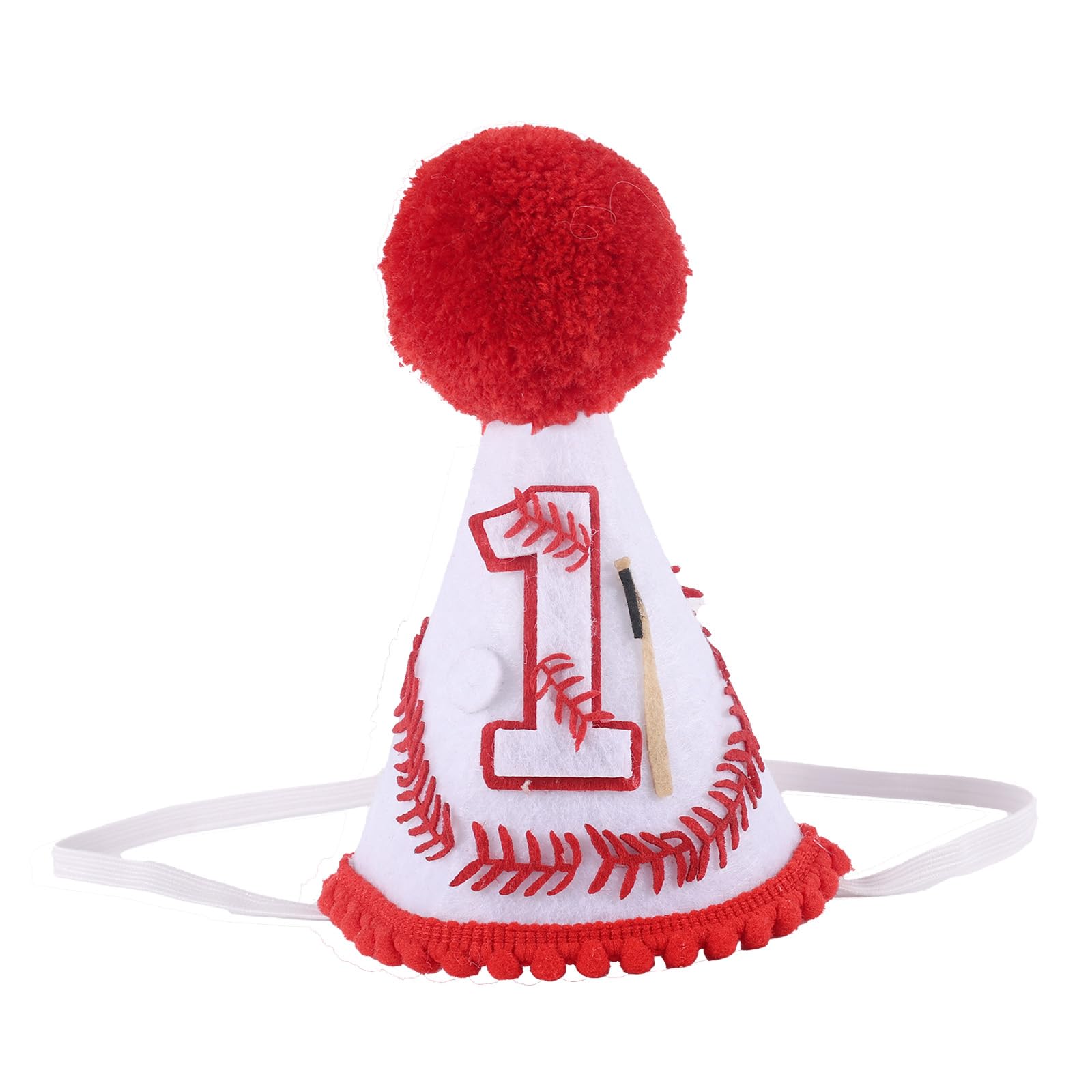 BOXOB Baseball 1st Birthday Hat, Baby First Baseball Birthday Decorations, One Year Old Party Cap for Boy, Cone Hat Party Theme Supplies for Sports Parties Cake Smash (Style 2)