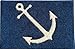 Welcome Aboard Anchor Mat - Plush Blue Indoor Carpet with White Inlaid Anchor Design - Size 18