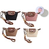 Mini Nylon Dumpling Bag Coin Purse, Detachable Nylon Wrist Strap Coin Purse, Small Change Purse Wallet Makeup Pouch With Zipper & Keychain For Women (4PCS-B)