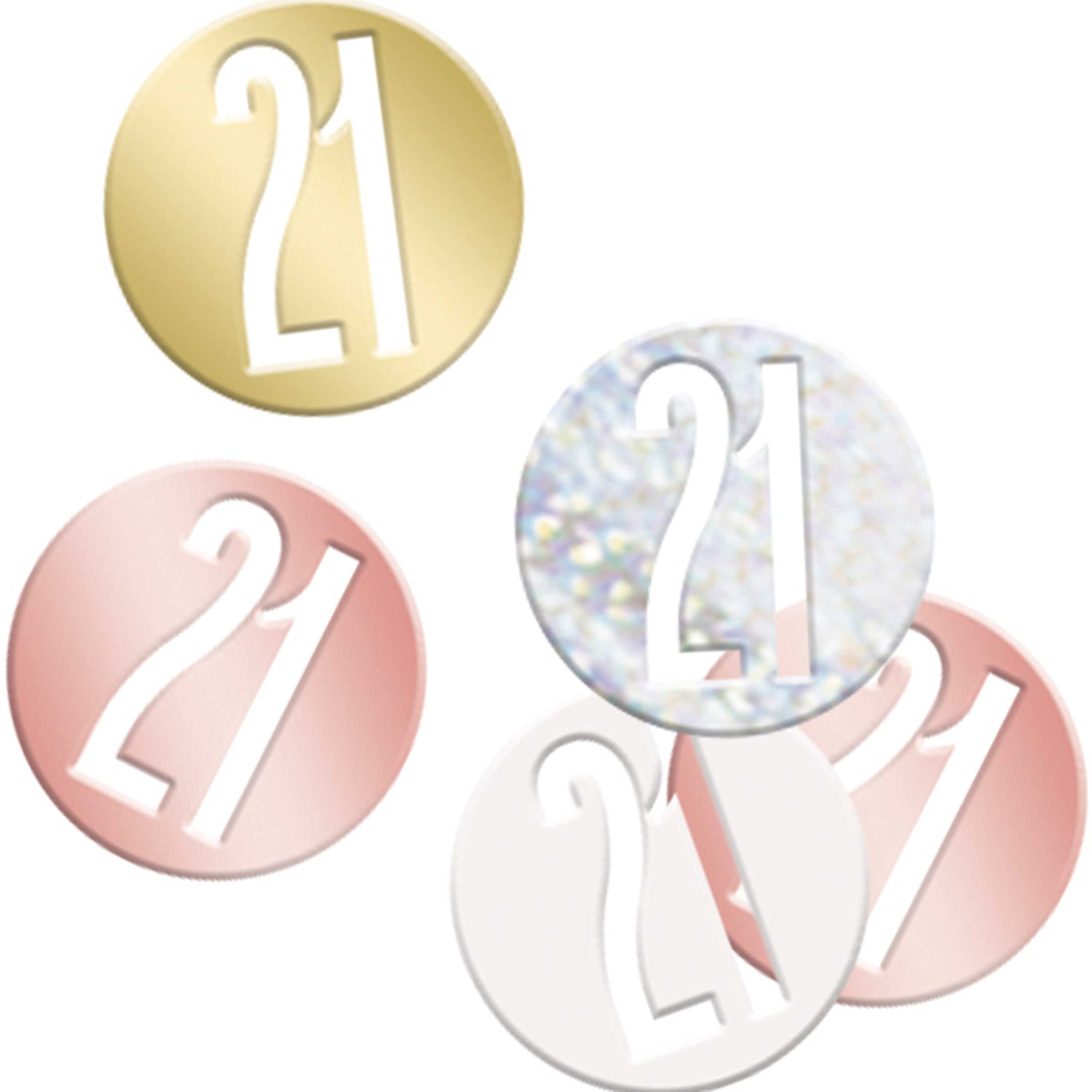 "21"Birthday Confetti Cutouts - 5 oz. | Glittery Rosegold| 1 pack