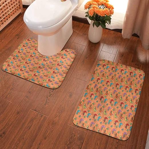 Amazon Com Ahuimin Absorbent Cozy Bathroom Rugs Cactus Colorful Alpacas Flower Non Slip Bath Rug Microfiber Bath Mats For Bathroom Multi Home Kitchen