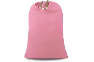 Heavy Duty Laundry Bag with Drawstring and Handle, Extra Large Travel Dirty Clothes Bag for Laundromat and Household, Durable Rip-Stop Laundry Hamper Liner, 28 x 40 Inch by SANFERGE, Pink