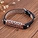 GHIJKL Compatible Fitbit Flex 2 Bands, Fit bit Accessories Wristband Flex2 Metal Leather Bangle-Bracelet Style