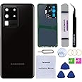Perzework Back Glass Replacement for Samsung Galaxy S20 Ultra with Reparing Tool kit (Cosmic Black)