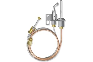 BGHDAS PT-1 Pilot Thermocouple for Gas Fireplace, Gas Furnace, Water Heater, Boiler - Universal Flame Sensor Replacement -Fits Most Major Brands (Rheem, Kenmore, Goodman, etc.) - Durable & Safe