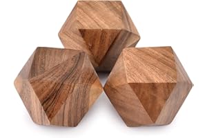 NIRMAN Acacia Wood Decorative Wood Ball for Centerpiece or Individual Use Ideal for Use in Living, Dining Room, Coffee Table Centerpiece Home Décor (3" x 3" x 3"), (Set of 3)