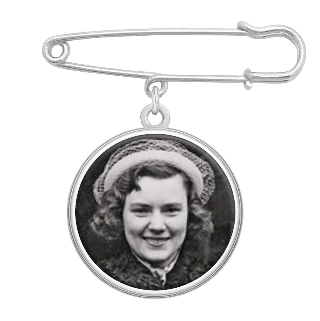 Wedding Boutonniere Bouquet Charm Pin Double Sided Round Photo Charm Mother of the Bride Gift for Groom with Photo Resizing Software