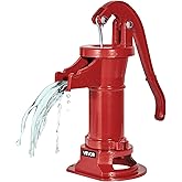 VEVOR Well Hand Pitcher Pump, 25 ft Maximum Lift, Antique Cast Iron Manual Hand Water Pump, NPT 1-1/4 in Connection, Easy Installation, Old Fashioned for Outdoor Garden, Pond, Backyard, Farm, Red