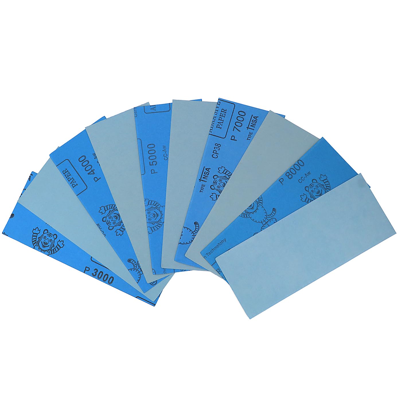 ADVcer 9x3.6 inch 25 Sheets Sandpaper, Wet and Dry 3000-8000 Grit 5 Assortment Sand Paper, Super Fine Precision Abrasive Pads for Automotive Sanding, Wood Turing Finishing, Metal Furniture Polishing