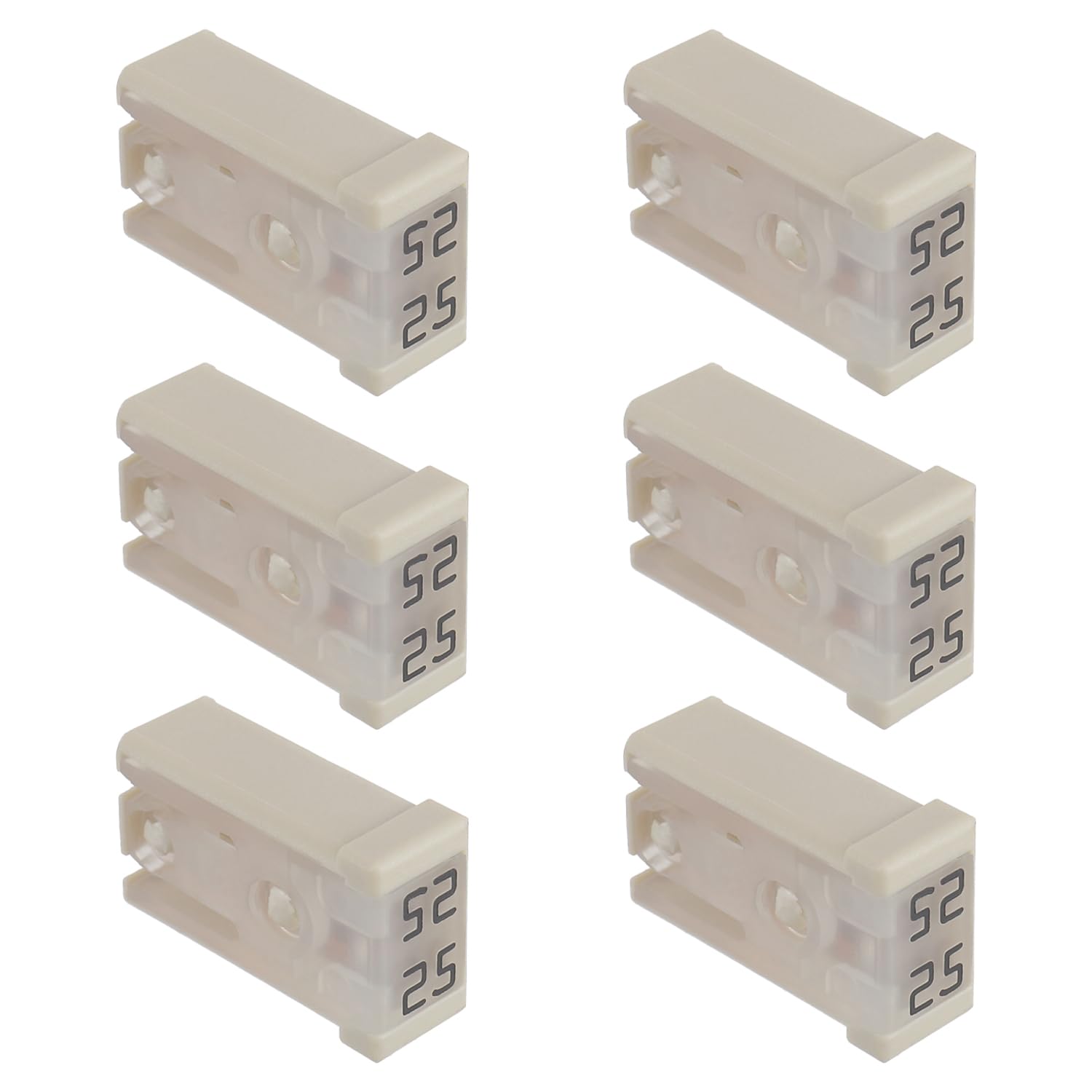 EPLZON 25A 32V Mini Slotted Automotive MCASE Shaped Cartridge Fuse Kit(pack of 6pcs,25A)