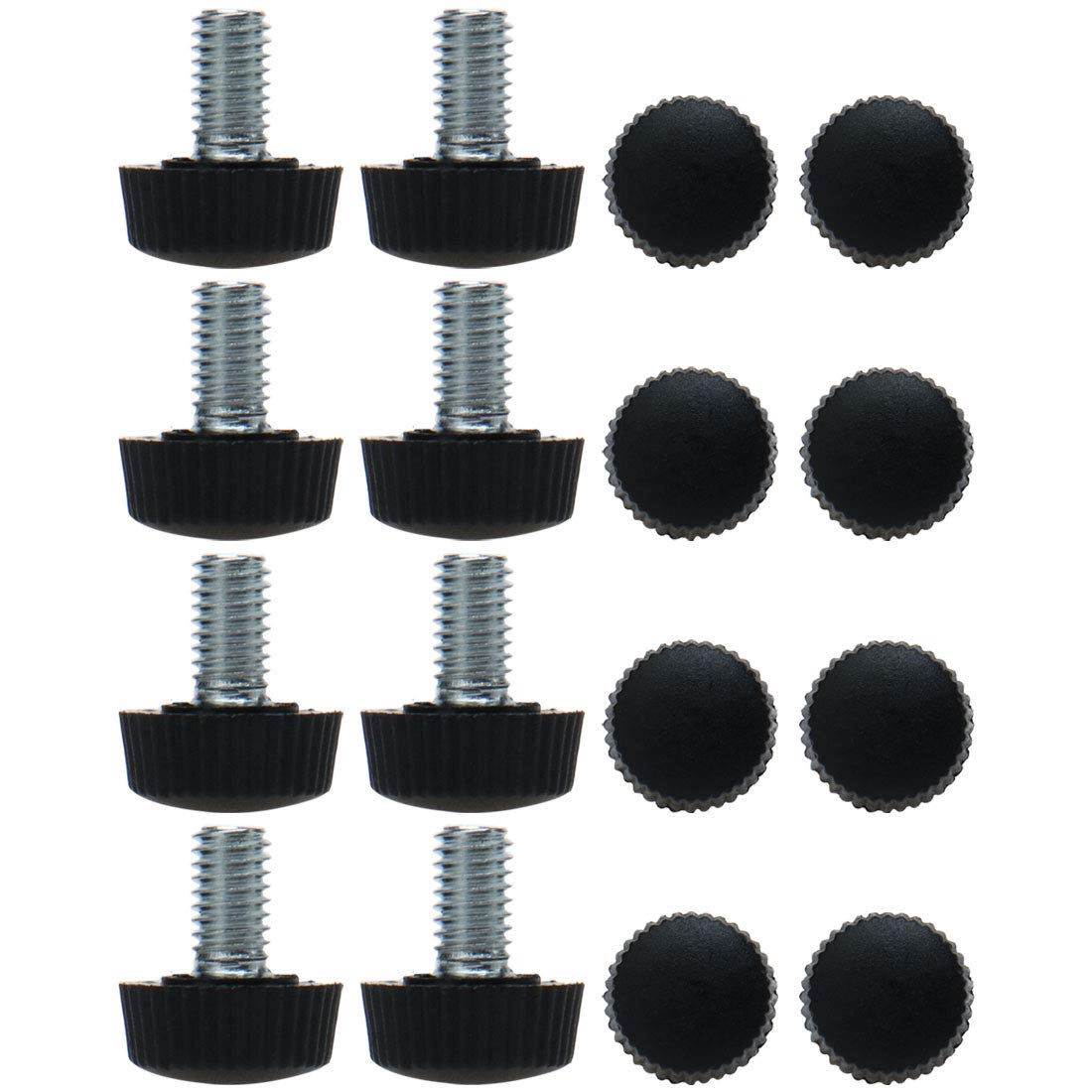 Sourcingmap M6 x 10 x 16mm Leveling Feet Adjustable Leveler Floor Protector for House Furniture Cabinet Table Leg 16 Pack
