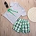 2Pcs Toddler Kids Boys Summer Cartoon Crocodile T-Shirt Tops Plaid Shorts Outfits Set Clothes (Style 1, 4 (3-4Y))