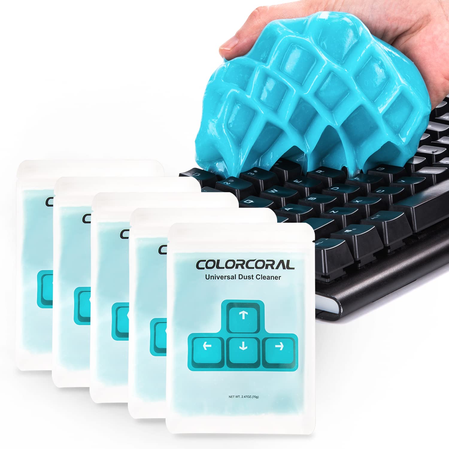 ColorCoral Keyboard Cleaner Cleaning Gel Car Laptop Cleaner Keyboard Cleaning Dust Cleaner for Clean Keyboard PC Tablet Computer Car Air Vents(Blue 5Pack)