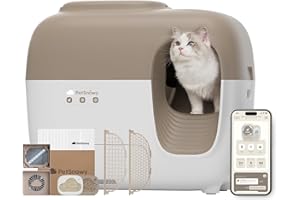 PetSnowy Self-Cleaning Automatic Cat Litter Box with Odor Control TiO2 System, Robot Litter Box with Auto-Packing, App Control, Large Cats & Multiple Cats (2025 Premium Version)
