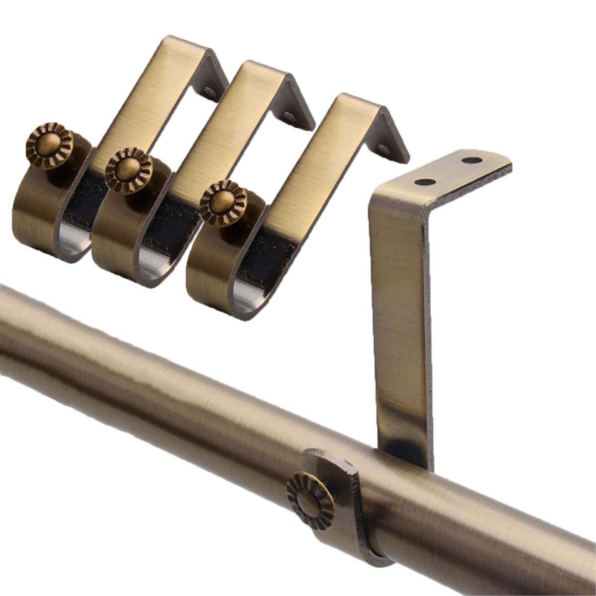 4Pcs Metal Curtain Pole Rod Bracket Adjustable Curtain Pole Support Heavy Duty Support Holder