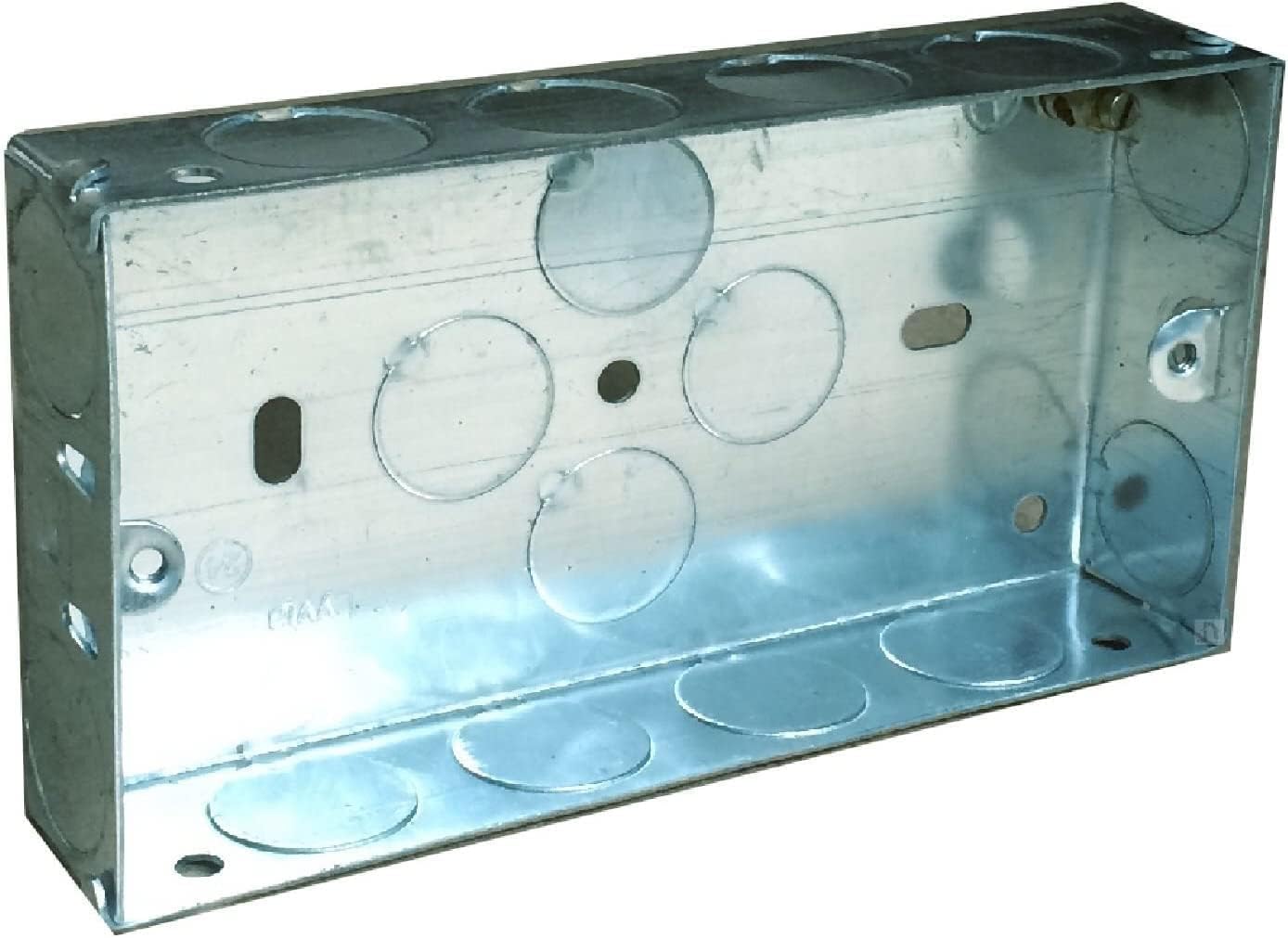 iSeventy9 25mm 2 Gang Double Galvanized Steel Metal Back Box Flush Wall Pattress Box