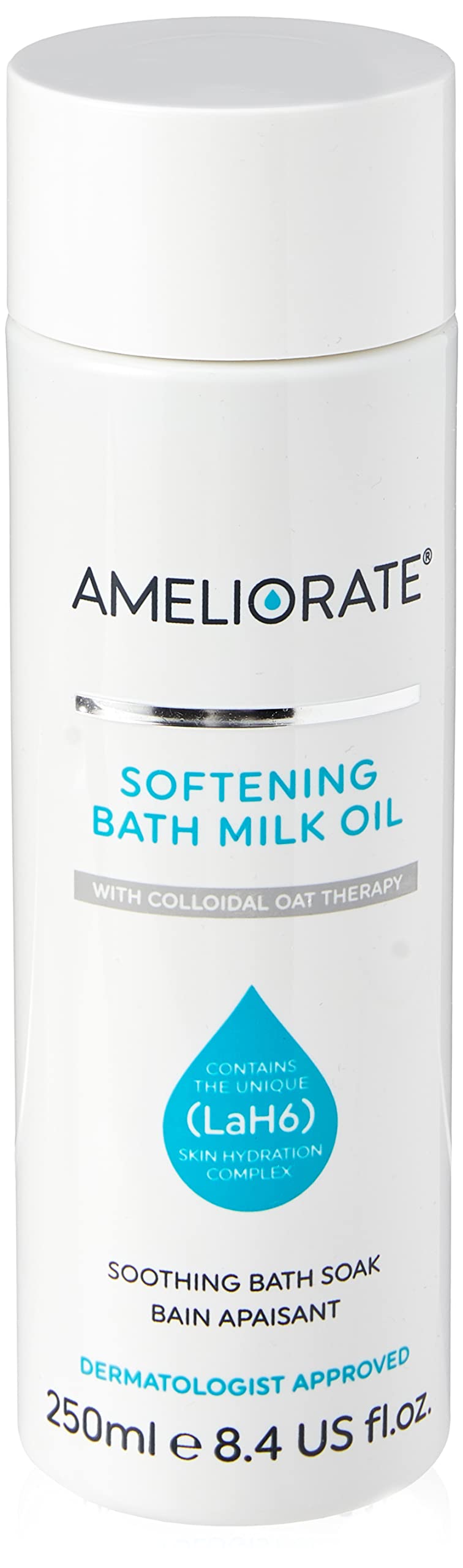 Ameliorate Softening Bath Milk Oil 250ml | Lab6, Collodial Oat, Lactic Acid | Dermatologically tested