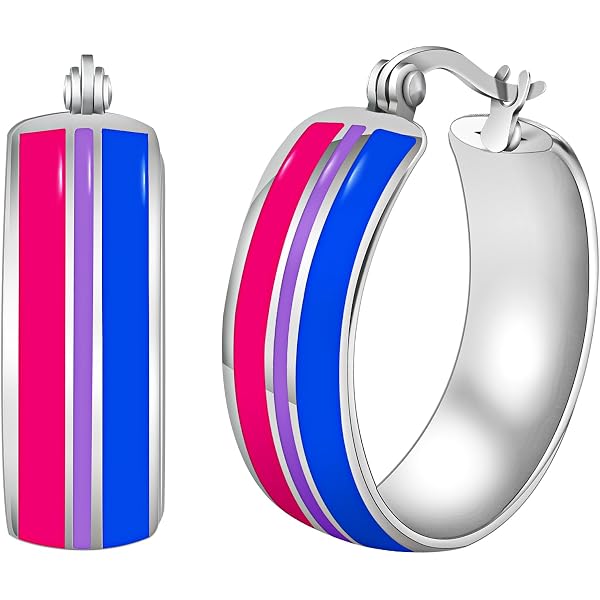 Rainbow Clip-On Earrings - Stainless Steel LGBT Pride Hoops, Non-Pierced Cartilage Cuffs For Men & Women