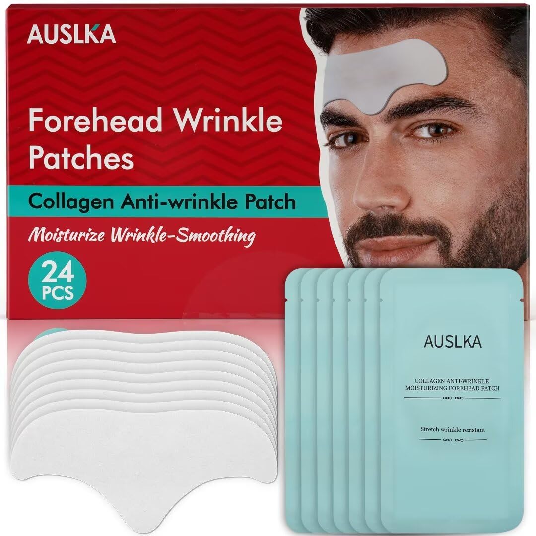 AUSLKA Men's Forehead Wrinkle Patches, Anti-Wrinkle Facial Treatment, Smooth Fine Lines & Wrinkles 24PCS — image 1