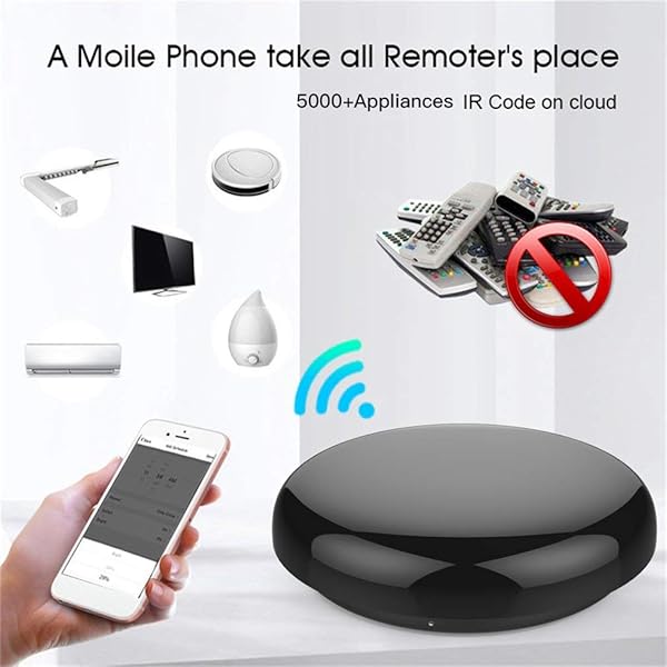 WiFi IR Control Hub Smart Home Blaster Control Remoto inalmbrico por Infrarrojos a travs de la aplicacin Smart Life Tuya Trabaja con Alexa Home Negro