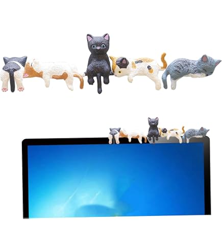 Lot De 9 Figurines De Chat Miniatures En PVC - Décoration Pour Tableau De Bord Voiture, écran PC, Intérieur - 6