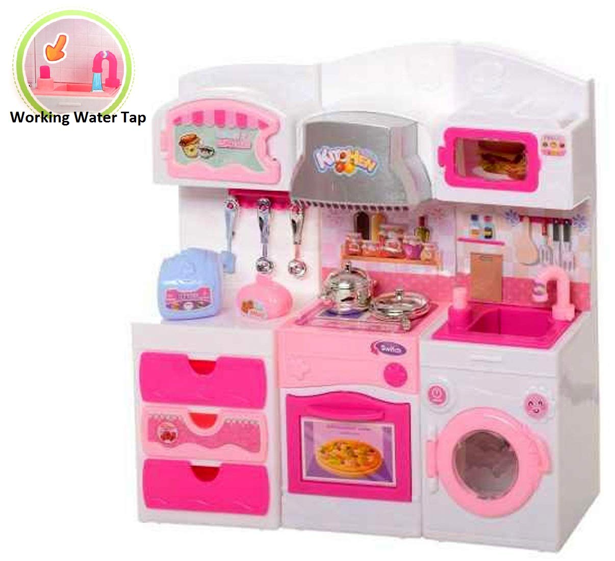 kids kitchen with washing machine