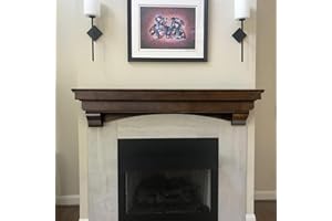 MANTELSDIRECT Mantels Direct Salem Wood Mantel Shelf with Arched Corbels - Rosewood 72 Inch | Wooden Rustic Wall Mounted Shelf from Pine Wood - Perfect for Fireplaces, TVs & Décor