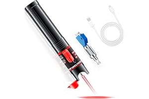 BOLTBLAZE Visual Fault Locator 30KM - Rechargeable VFL Fiber Optic Tester Kit Include Single Mode 9/125um FC Male to LC Female Adapter, Fiber Optic Lights for Network Cable