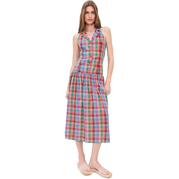 Lauren Ralph Lauren Womens Madras Plaid Cotton Midi Dress Pink 14 at Amazon  Women's Clothing store
