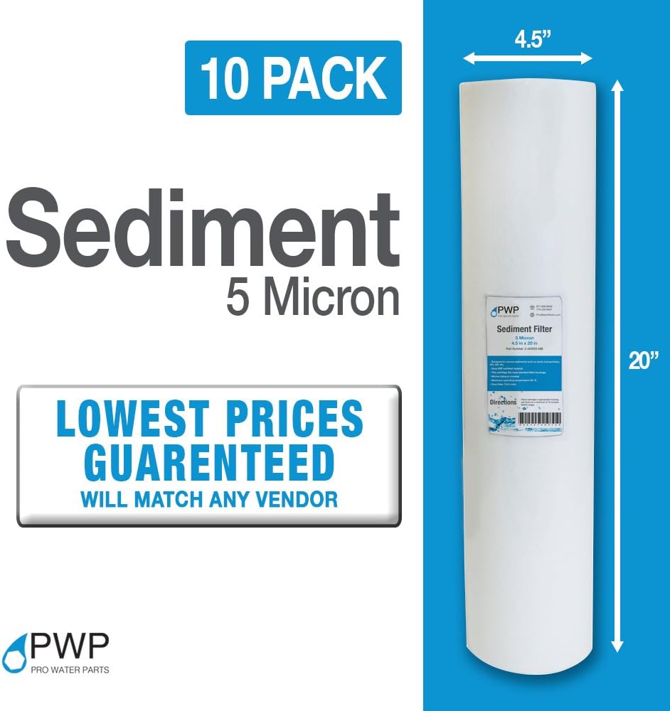 The 10 Best 20 Pack Pwp 5 Micron 10 X 45 Sediment Water Filter Cartridge